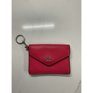 COACH Mini Fuchsia Patent Leather Wallet Keychain #F1644 55749 4.5” X 3.5